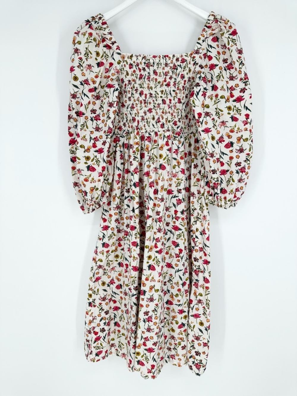 J. Crew Smocked puff-sleeve dress in vintage floral - Picture 8 of 12